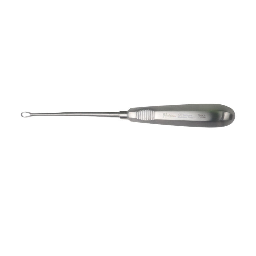 مصممة بمقبض مفرغ وعريض (Hollow Handle) يمنح كف الجرّاح قبضة راسخة ومريحة تمنع إجهاد اليد. شفرة حلقية حادة وناعمة تضمن كشط بطانة